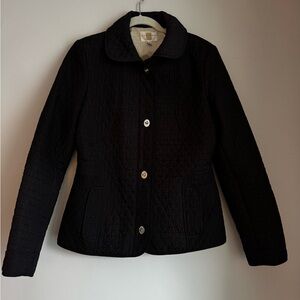 Black Quilted Women’s Jacket - Classic Button Front
